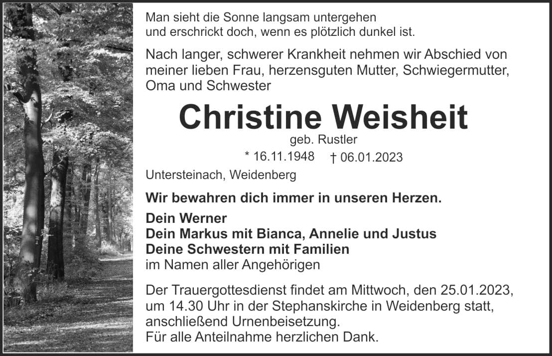 Frau Christine Weisheit