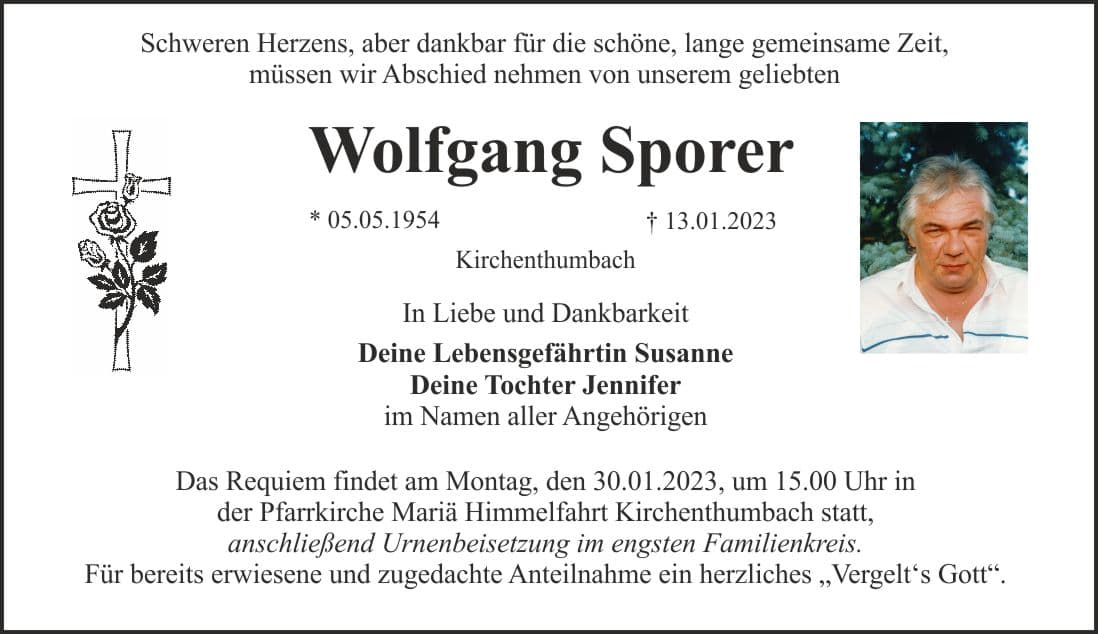 Herr Wolfgang Sporer