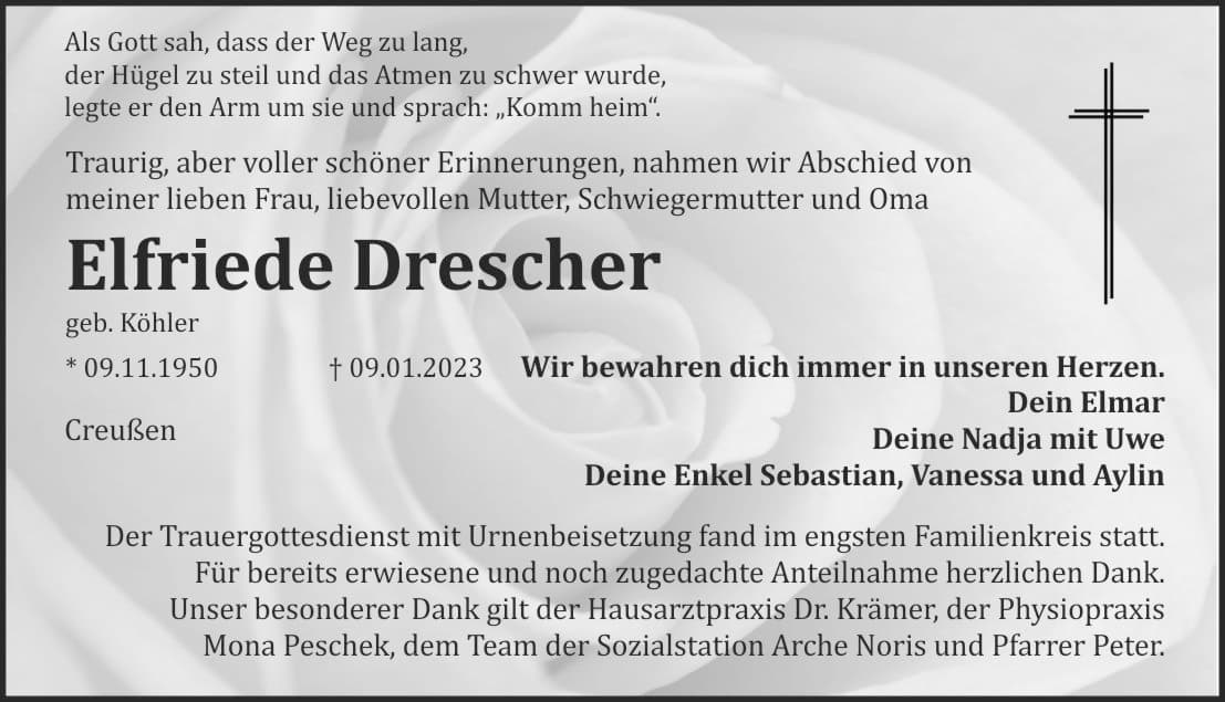 Frau Elfriede Drescher