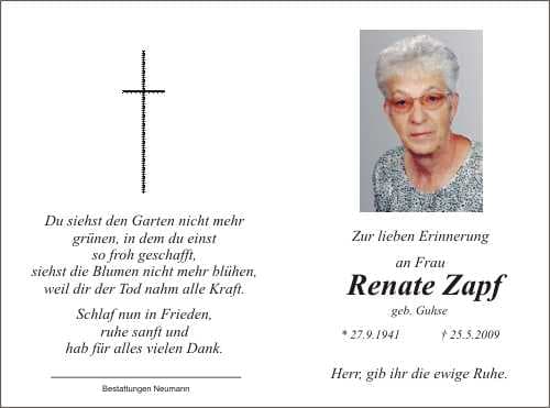 Frau Renate Zapf