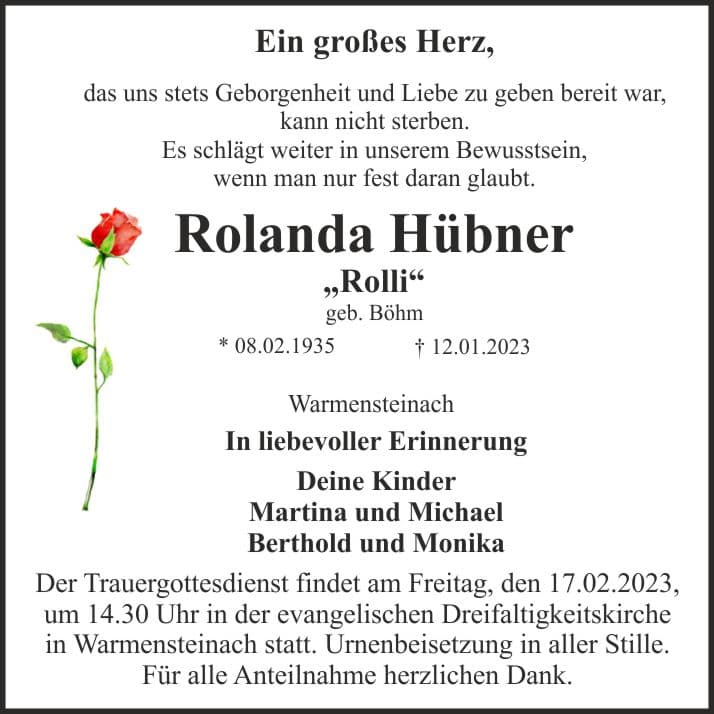 Frau Rolanda Hübner