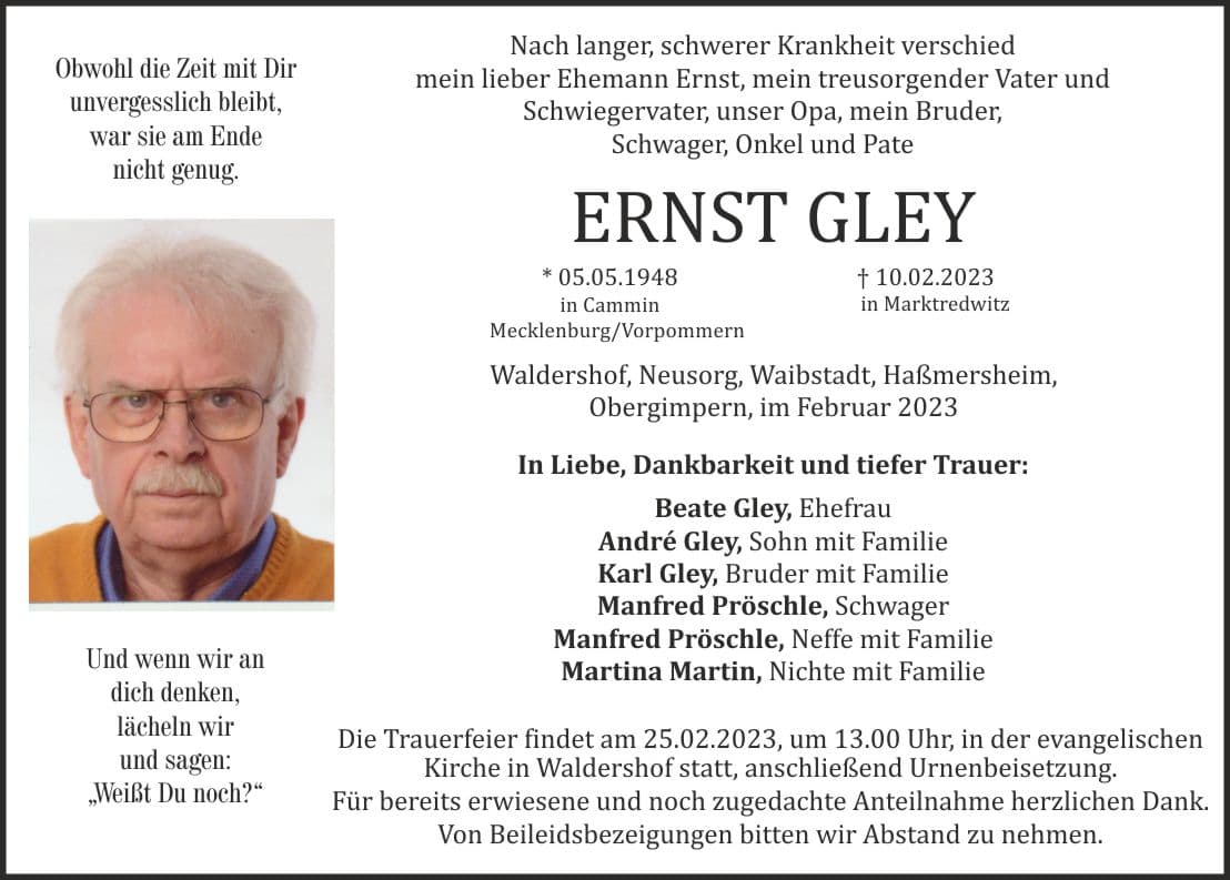 Herr Ernst Gley