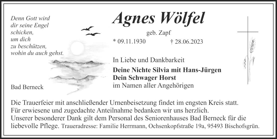 Frau Agnes Wölfel