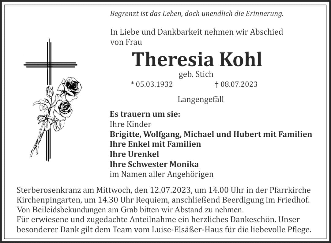 Frau Theresia Kohl