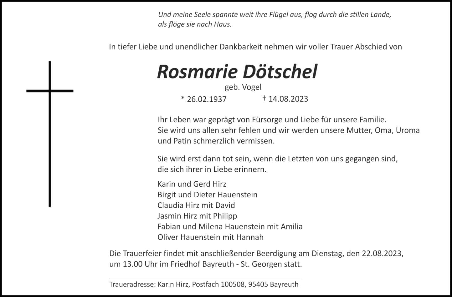Frau Rosmarie Dötschel