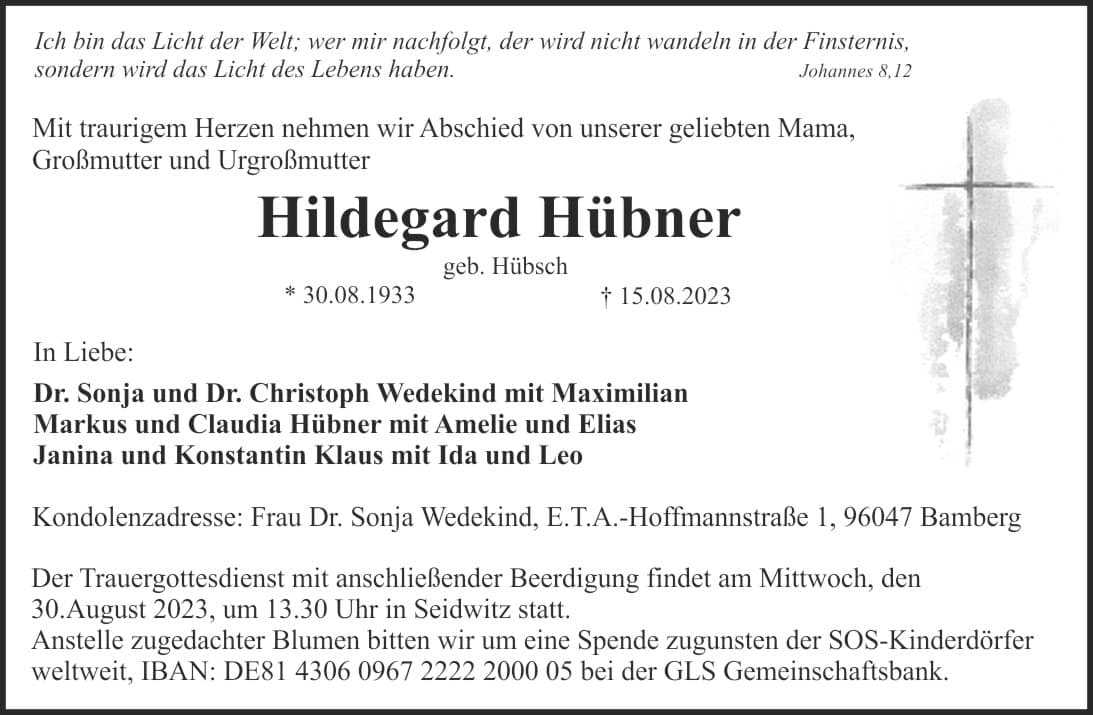 Frau Hildegard Hübner