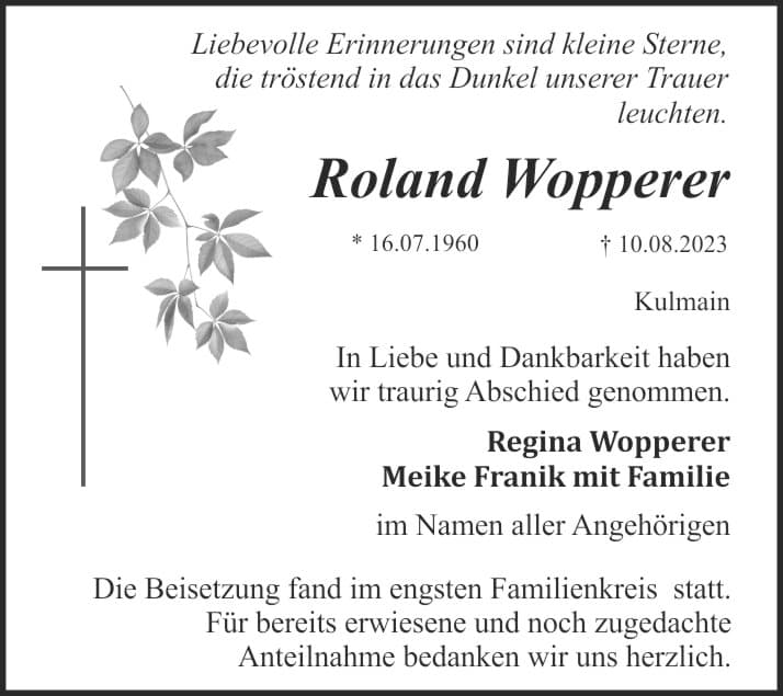 Herr Roland Wopperer