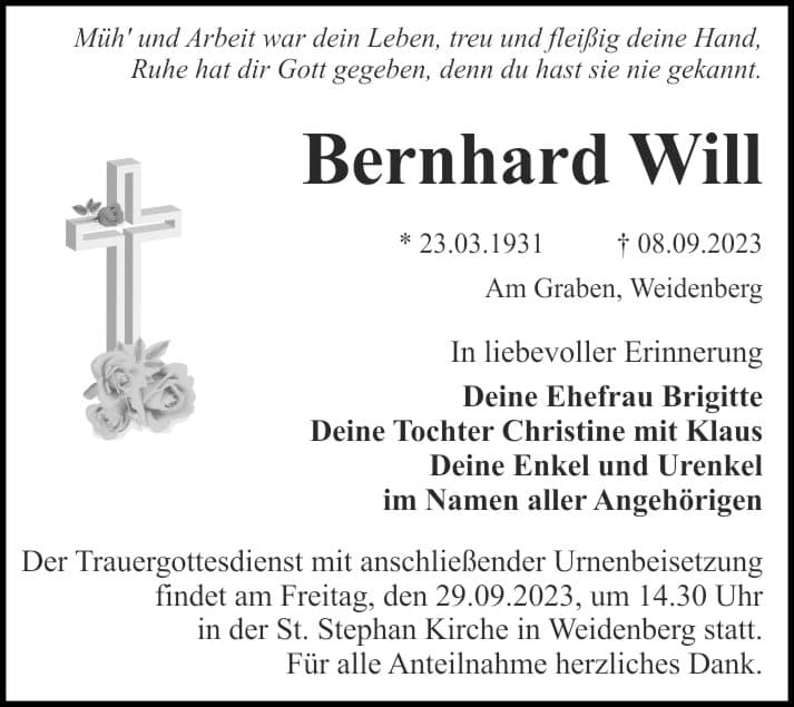 Herr Bernhard Will