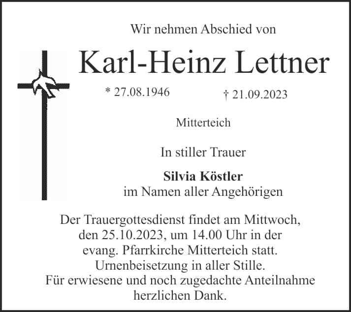 Frau Karl-Heinz Lettner