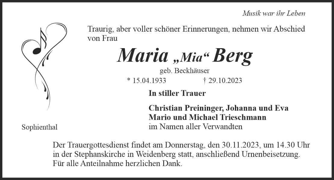 Frau Maria Berg