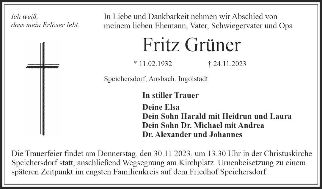 Herr Fritz Grüner
