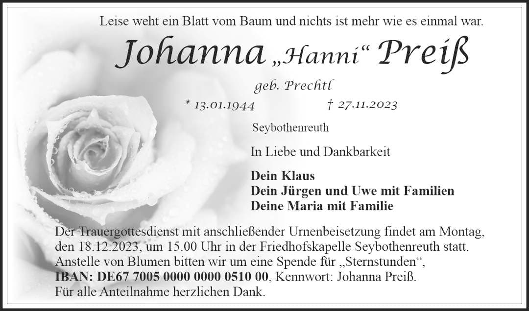 Frau Johanna Preiß
