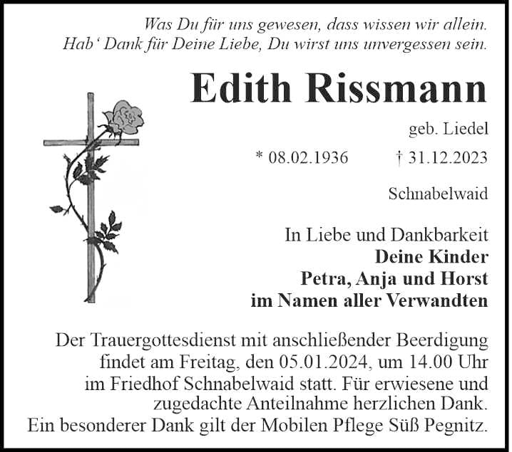 Frau Edith Rissmann