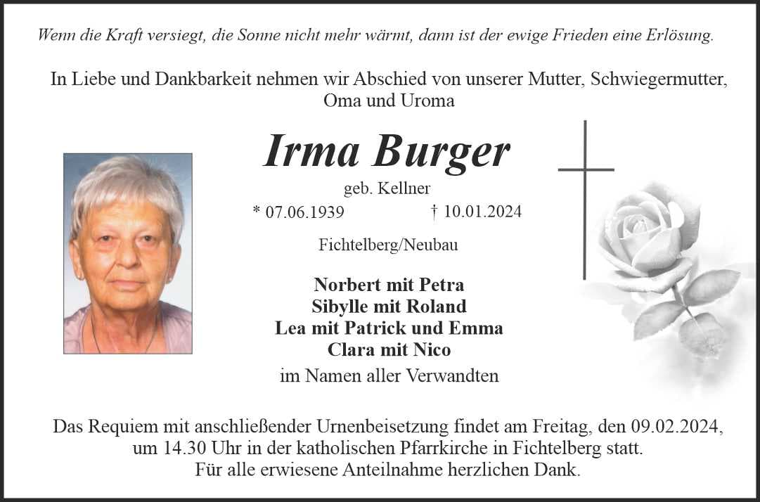 Frau Irma Burger