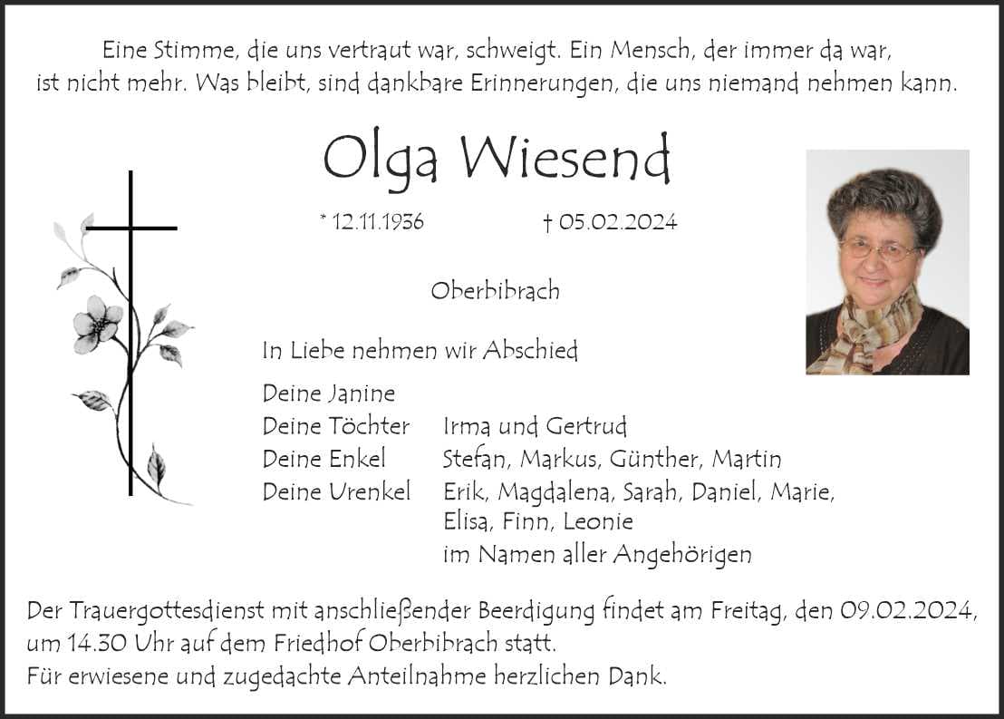 Frau Olga Wiesend
