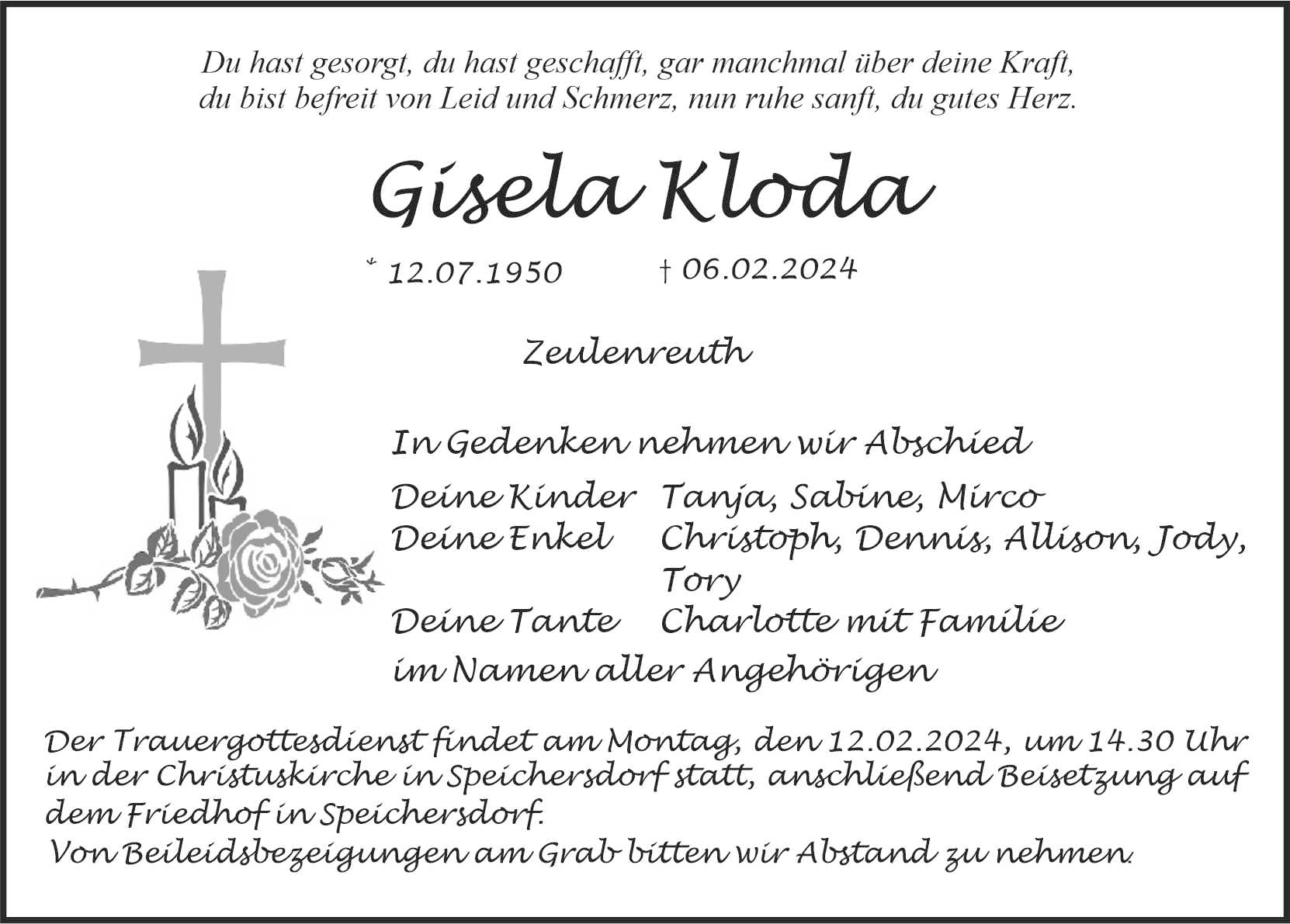 Frau Gisela Kloda
