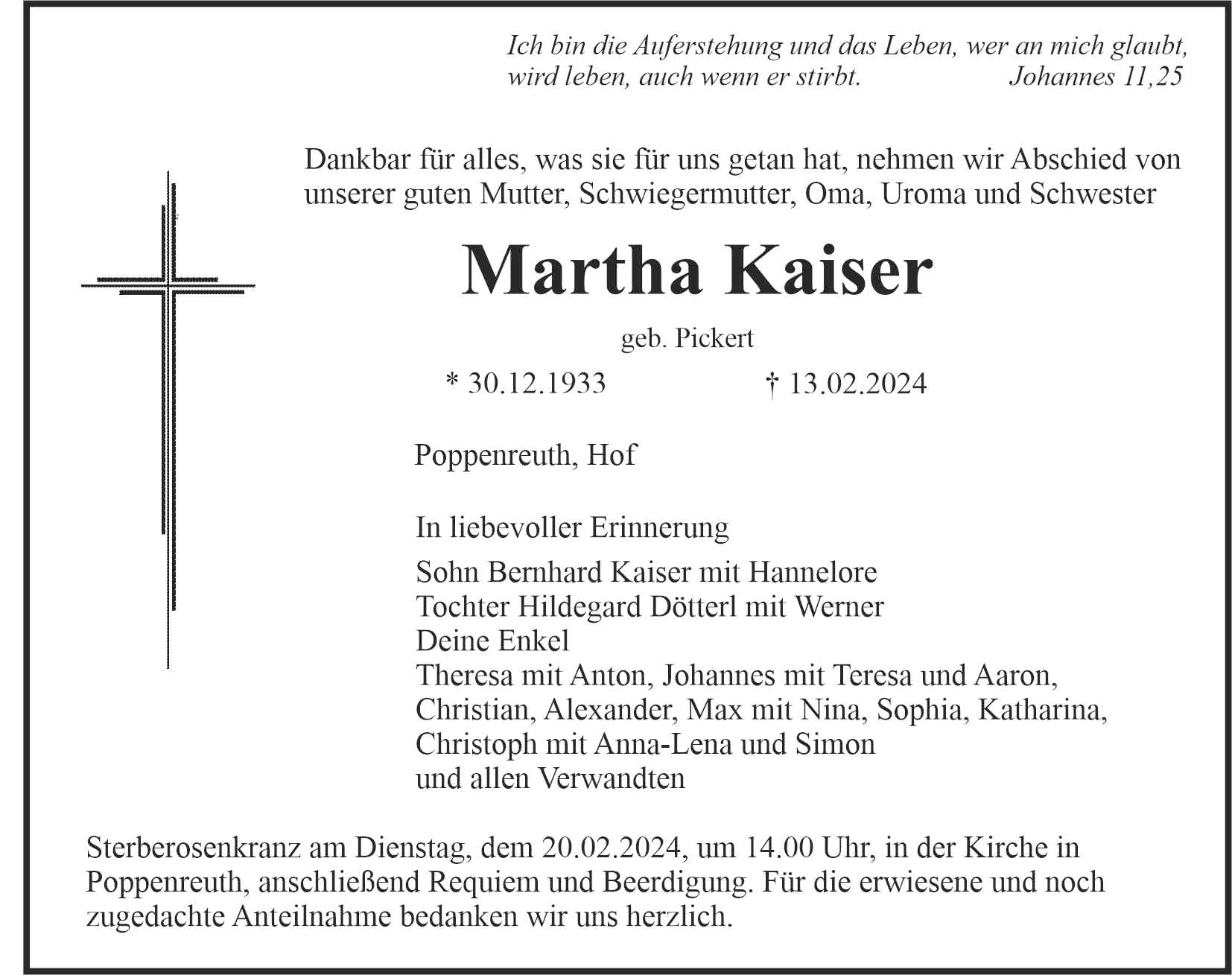 Frau Martha Kaiser