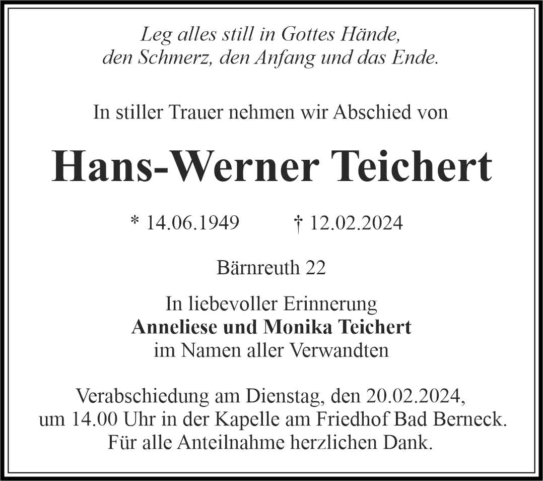 Herr Hans-Werner Teichert