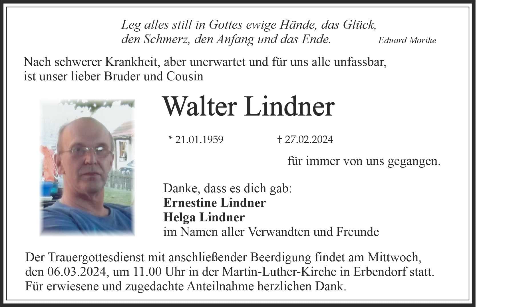 Herr Walter Lindner