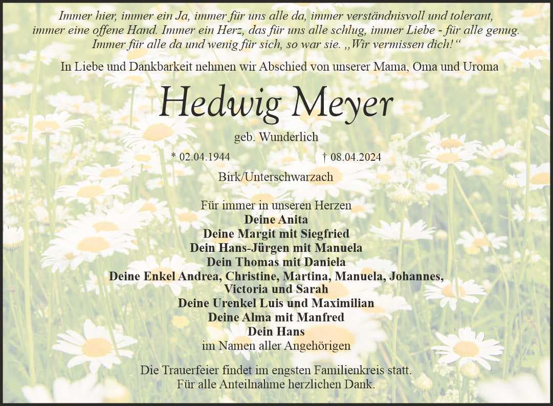 Frau Hedwig Meyer