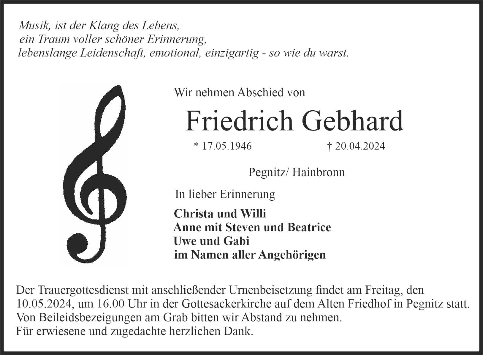 Herr Friedrich Gebhard