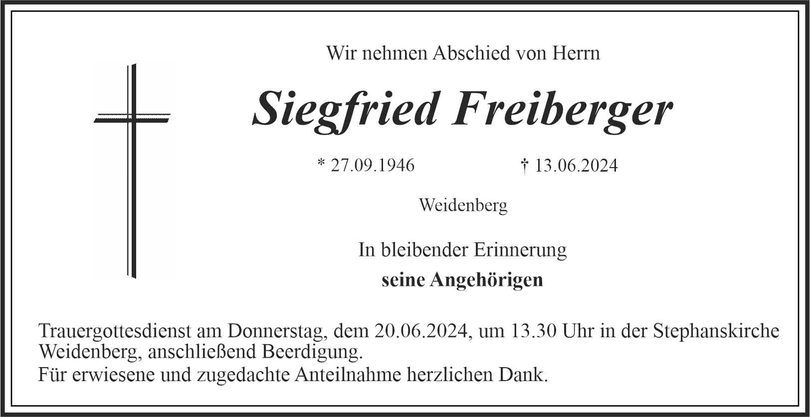 Herr Siegfried Freiberger