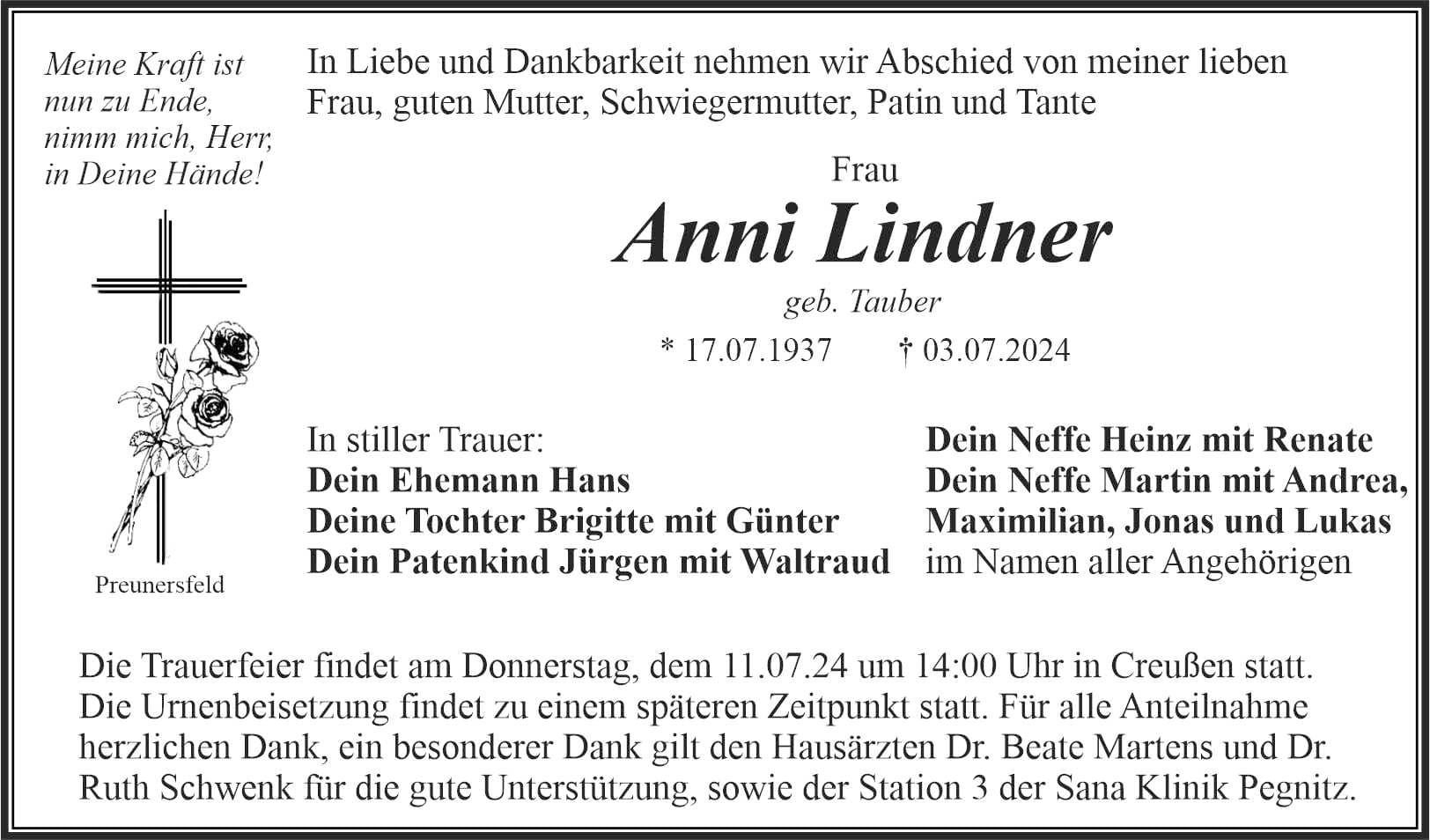Frau Anni Lindner