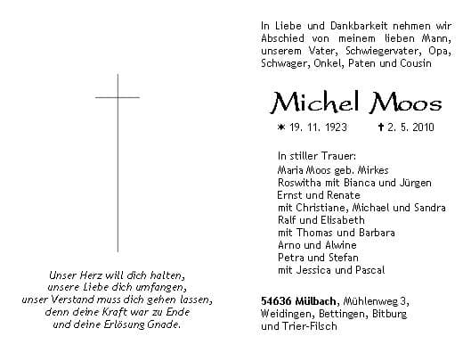 Herr Michel Wilhelm Moos