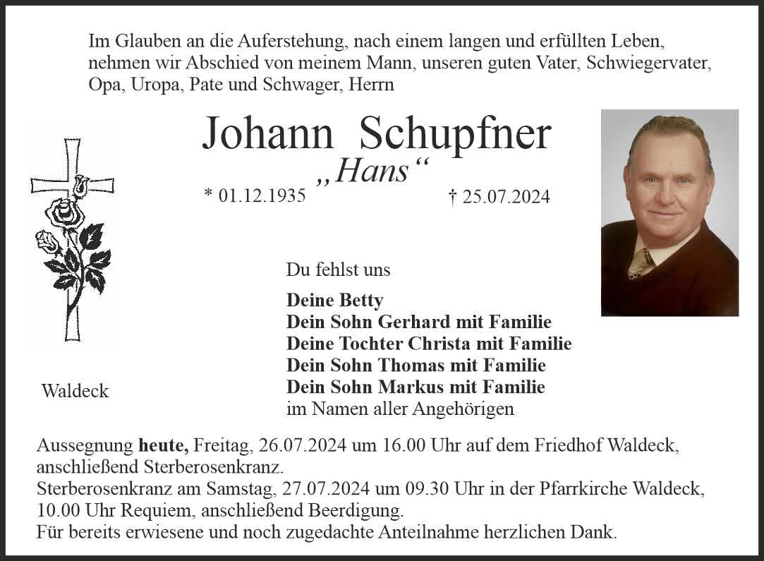 Herr Johann Schupfner