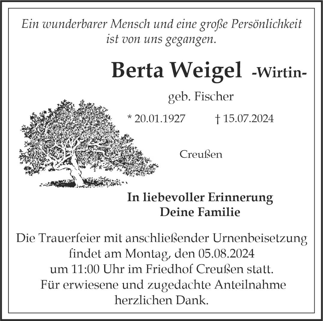 Frau Berta Weigel