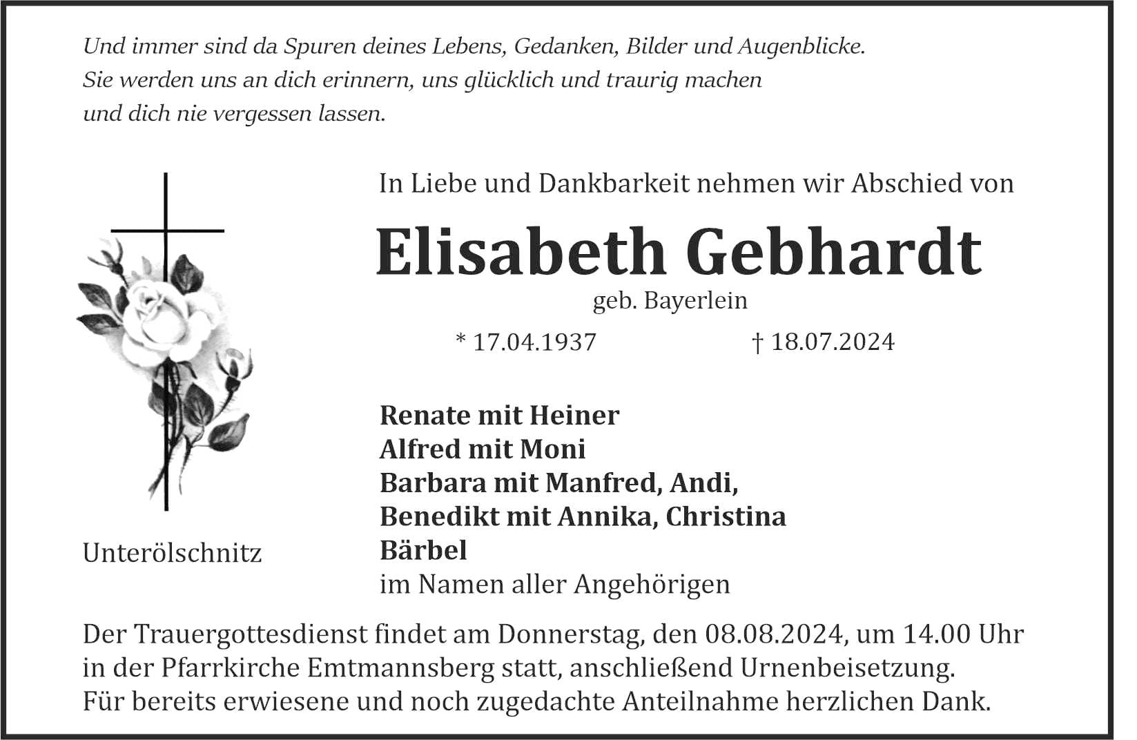 Frau Elisabeth Gebhardt
