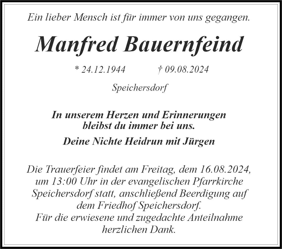 Herr Manfred Bauernfeind