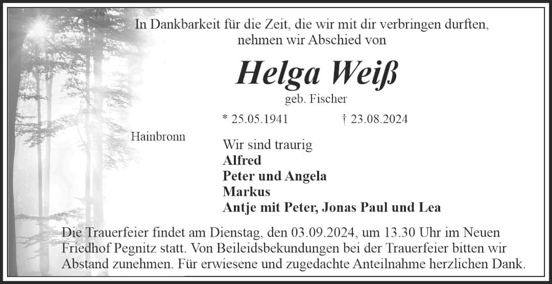 Frau Helga Weiß