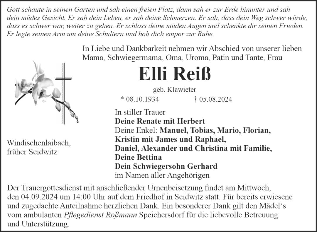 Frau Elli Reiß