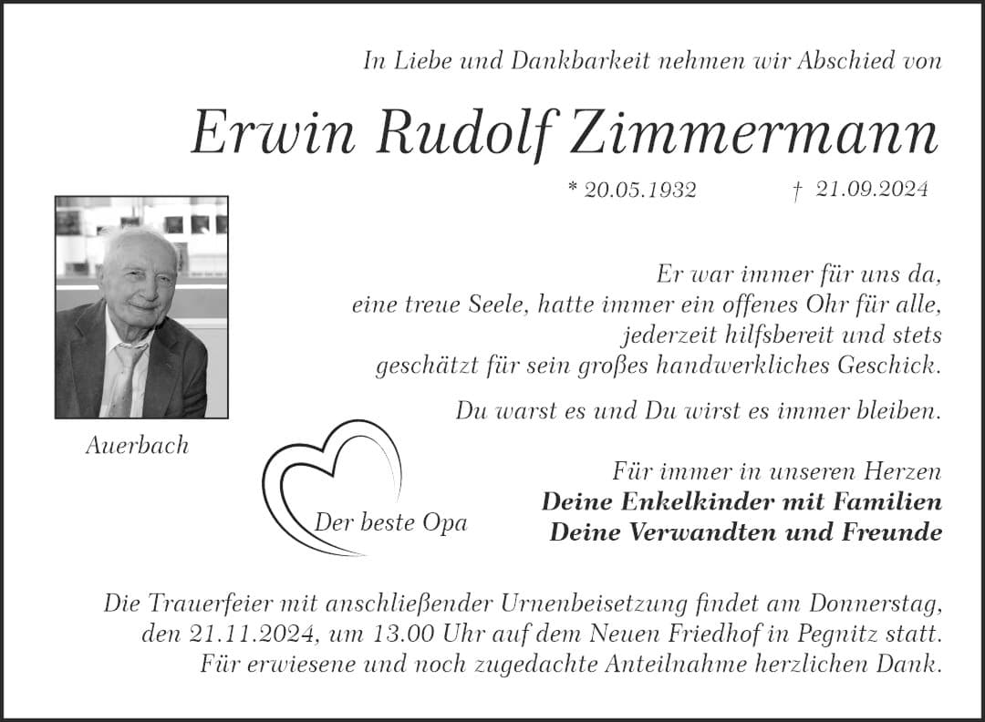 Herr Erwin Zimmermann