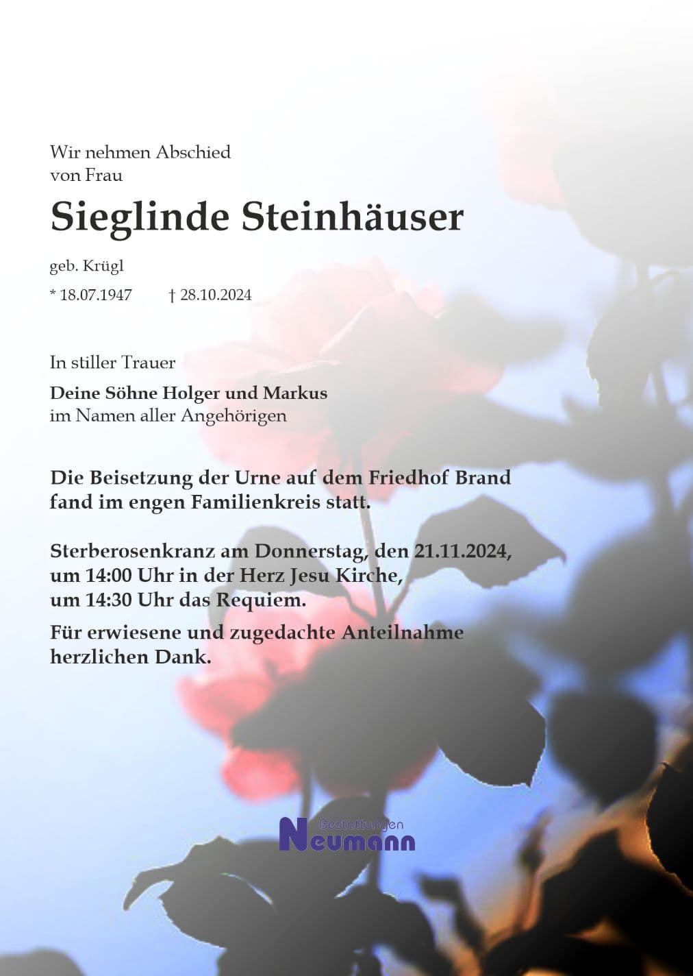 Frau Sieglinde Steinhäuser