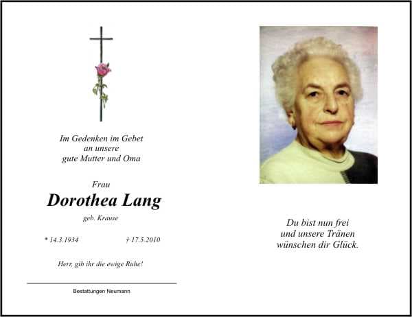Frau Dorothea Lang