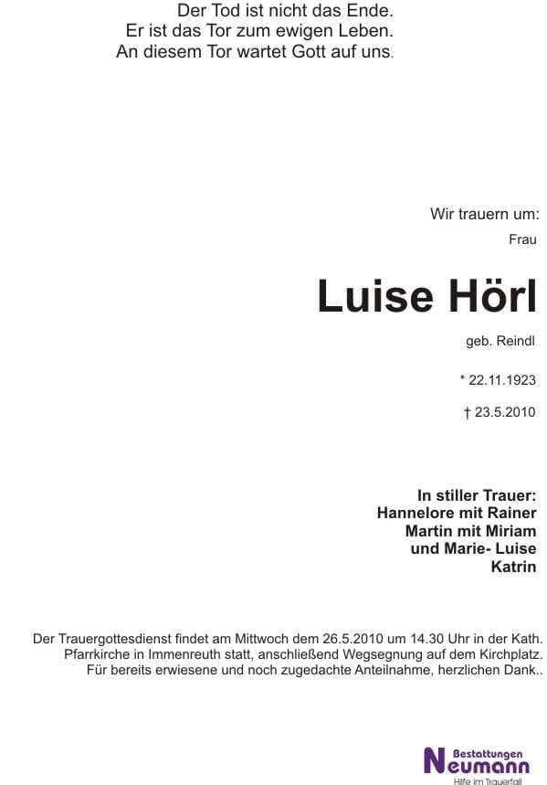 Frau Luise Hörl